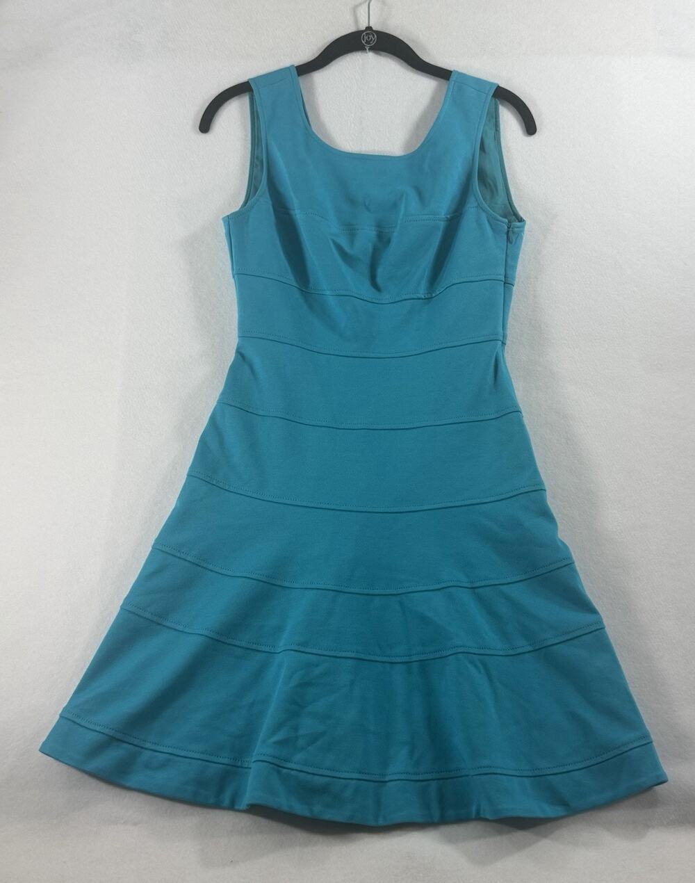 Trina Turk Dress Women’s 2 Turquoise Teal Fit Flare Sleeveless Stretch